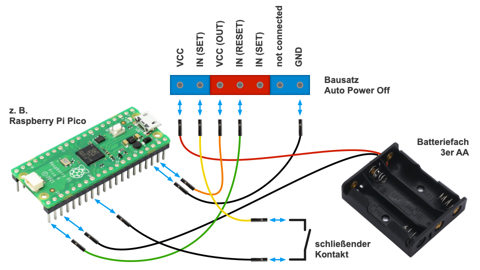Aufbau: Auto Power Off mit Mikrocontroller
