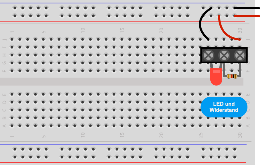Experimente: LED mit Vorwiderstand
