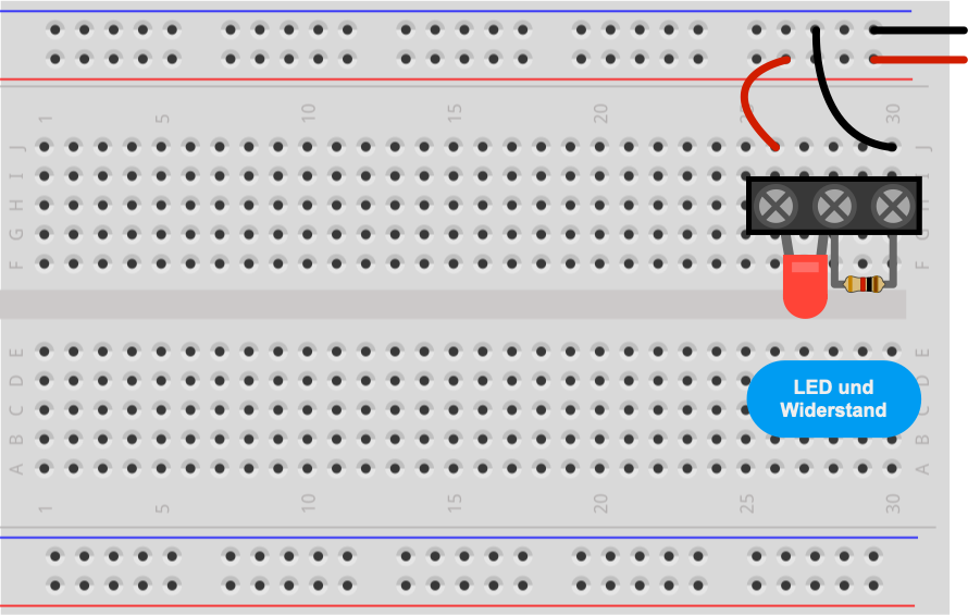 Experimente: LED mit Vorwiderstand