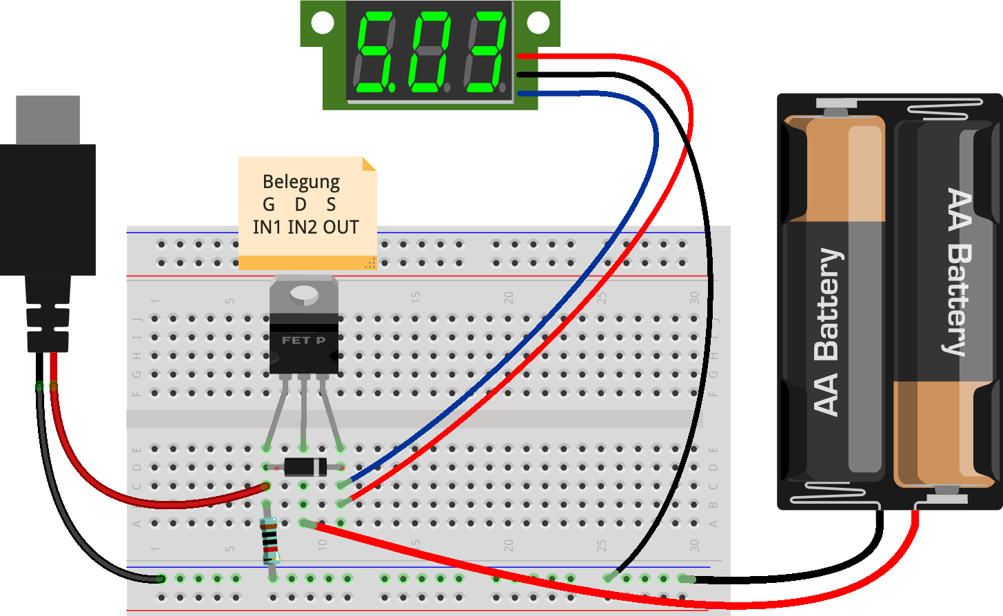 Projekt: SV-Weiche f&uuml;r USB-C-Netzteil und Batterie