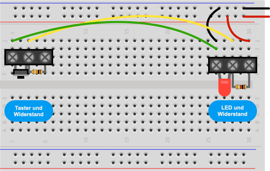 Experiment 3: Taster parallel zur LED