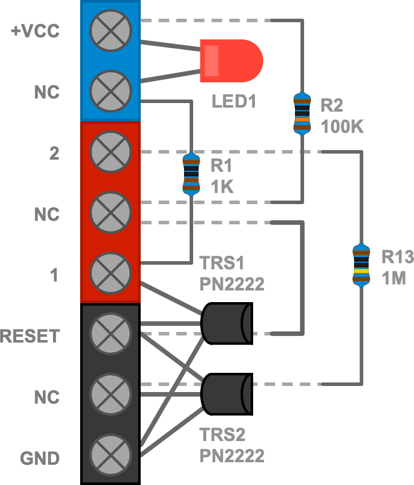 Aufbau: Alarmschaltung mit Selbsthaltung und Reset