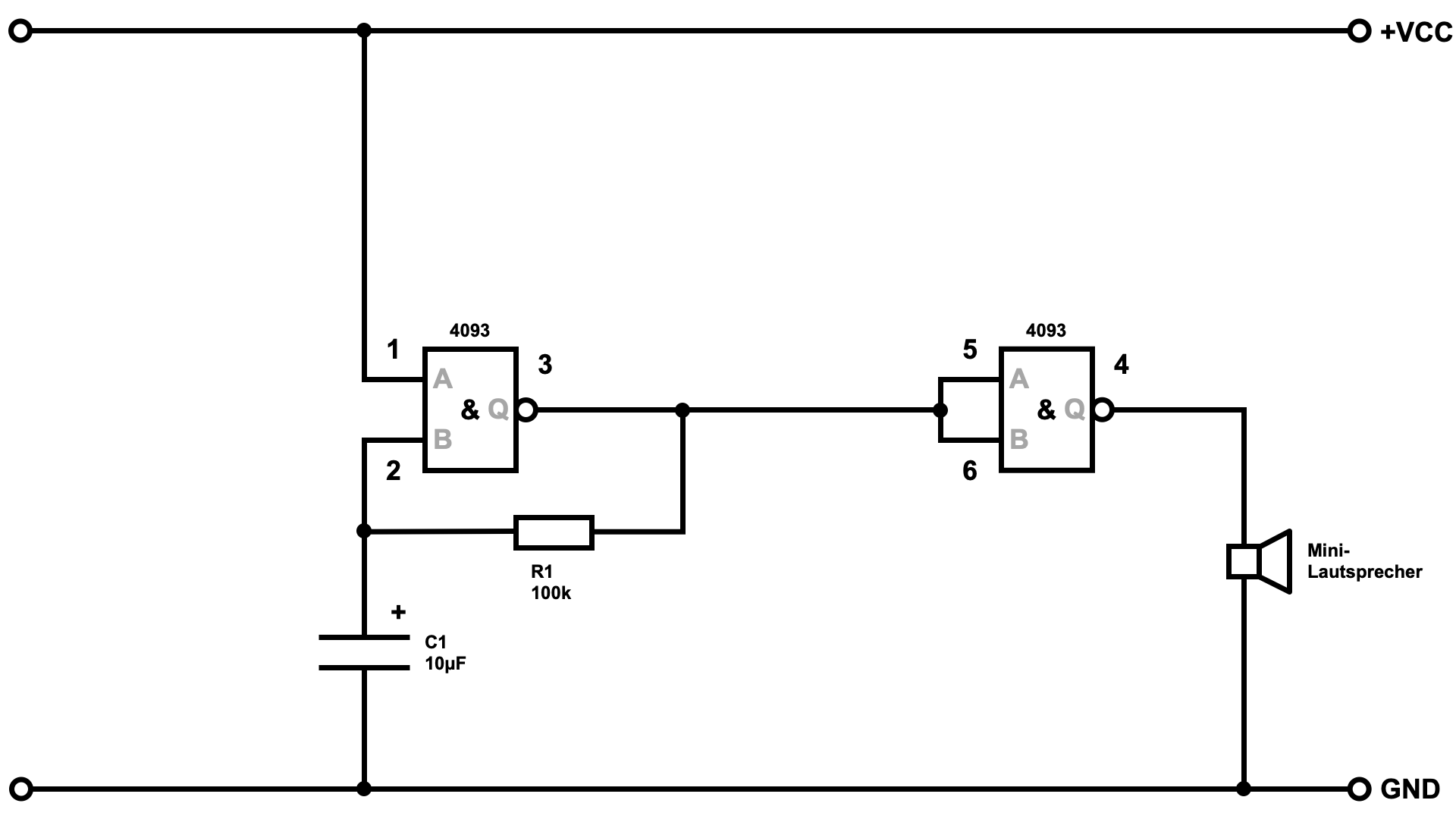 Metronom mit IC CD4093 (NAND)