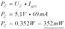 Berechnung der Verlustleistung der Z-Diode