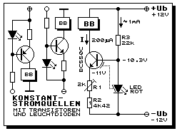 Konstantstromquelle mit Transistor und LED