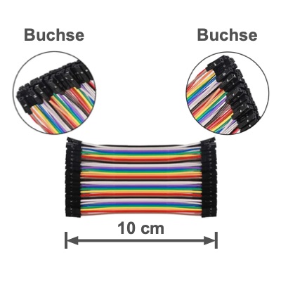 Kabel 10 cm mit Buchse auf Buchse