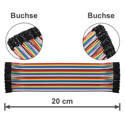 Kabel 20 cm mit Buchse auf Buchse