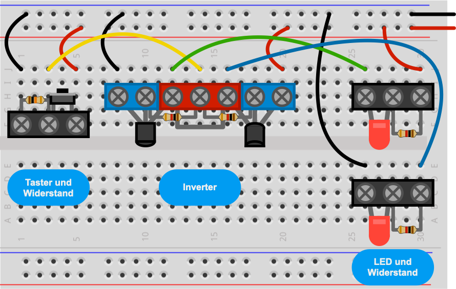 Experiment: Eingang mit Taster mit Pulldown-Widerstand