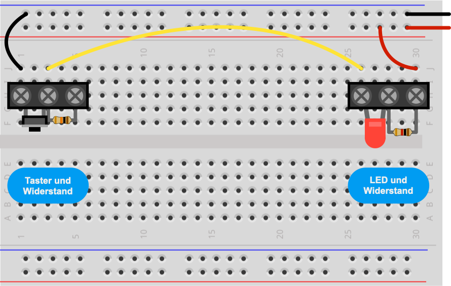 Experiment 1: Reihenschaltung mit einer Leuchtdiode (1)Experiment 1: Reihenschaltung mit einer Leuchtdiode (1)