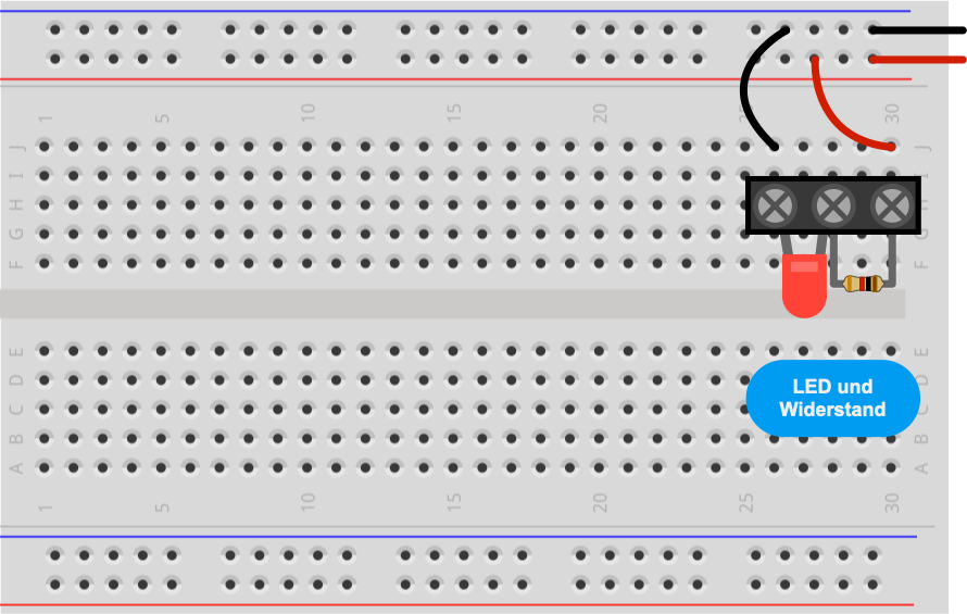 Experimente: LED mit Vorwiderstand