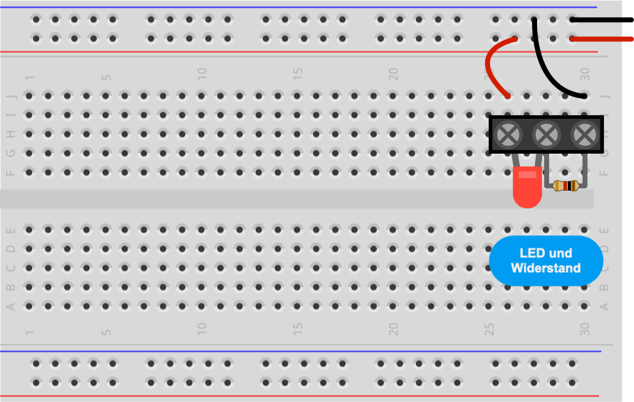 Experimente: LED mit Vorwiderstand
