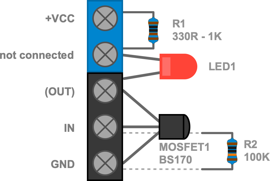 Aufbau: LED mit Steuereingang