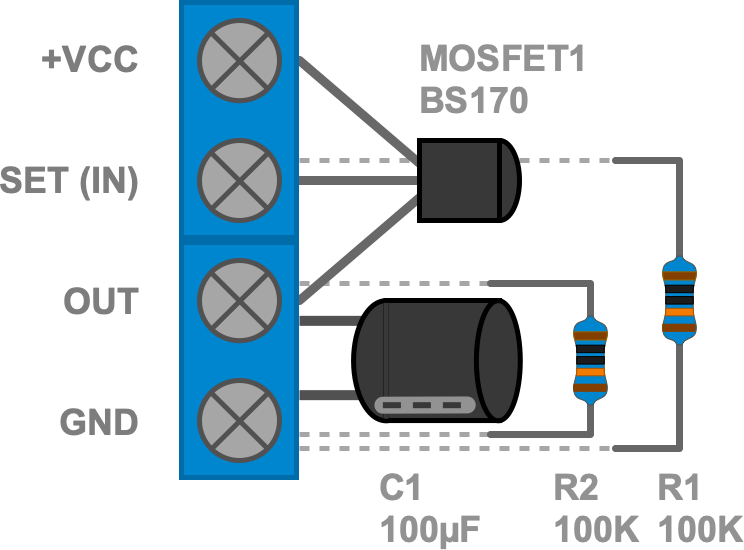 Aufbau: Verzögerungsschaltung