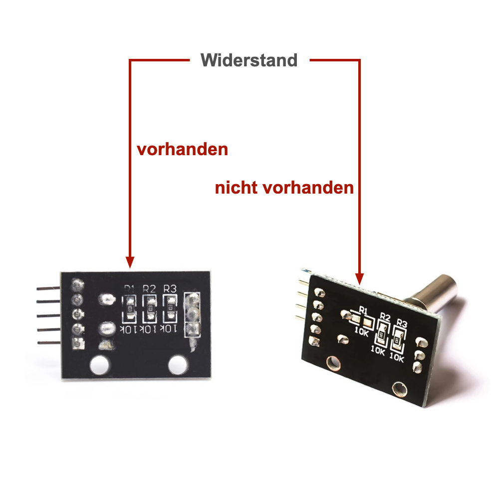 Unterschiede KY-040 - Drehschalter (Rotary Encoder)