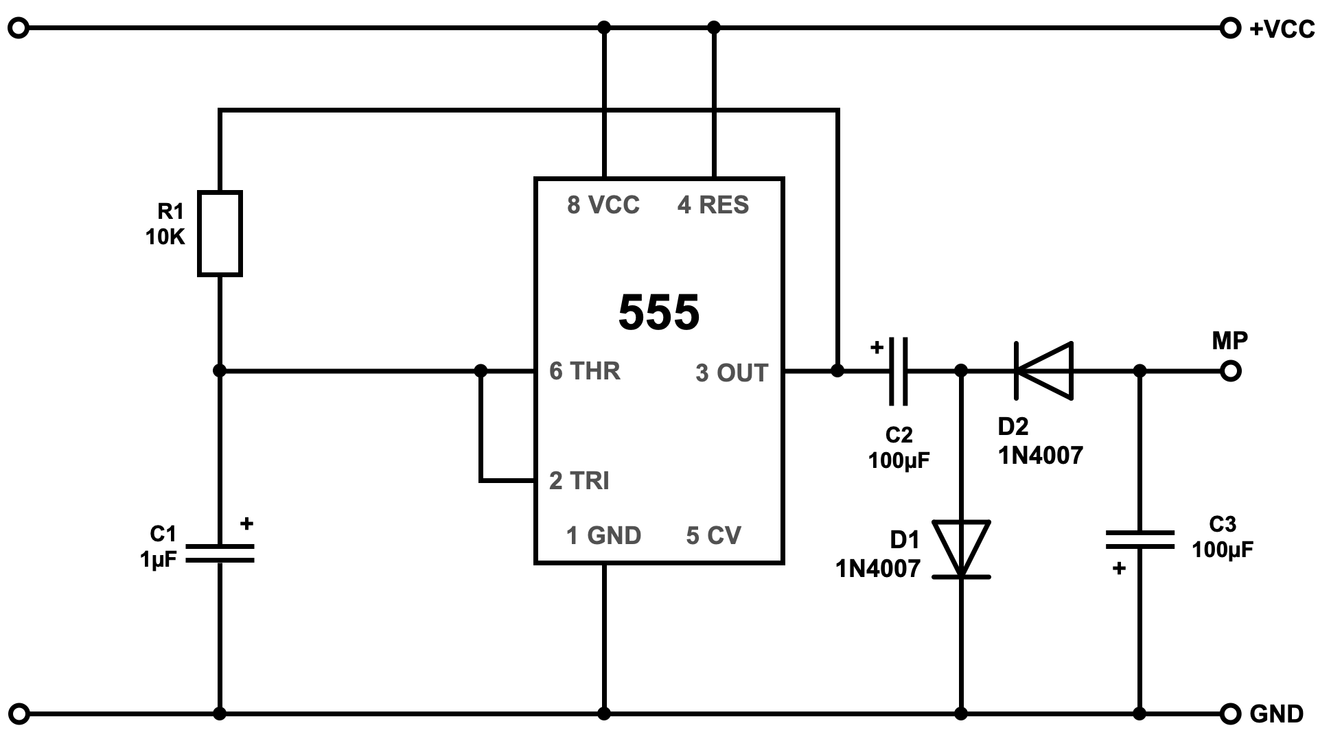 Negative Spannung mit NE555