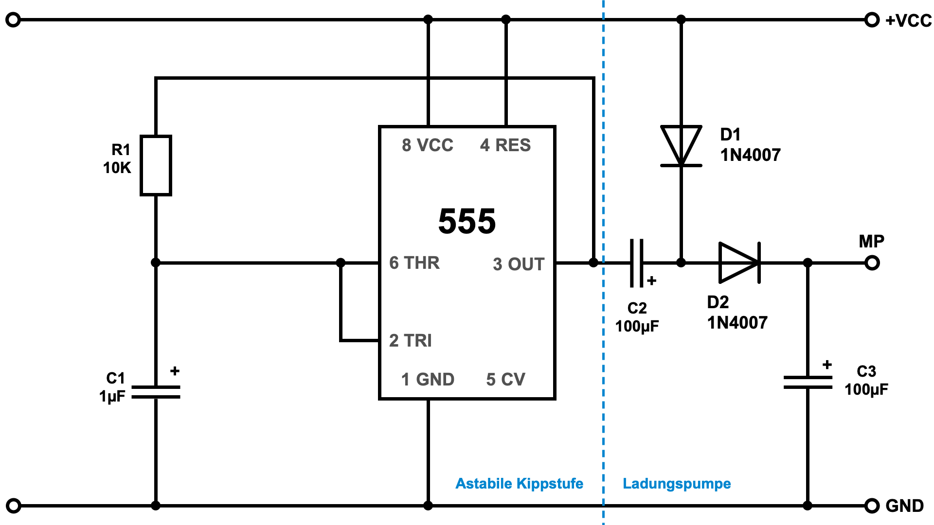 Spannung verdoppeln mit NE555