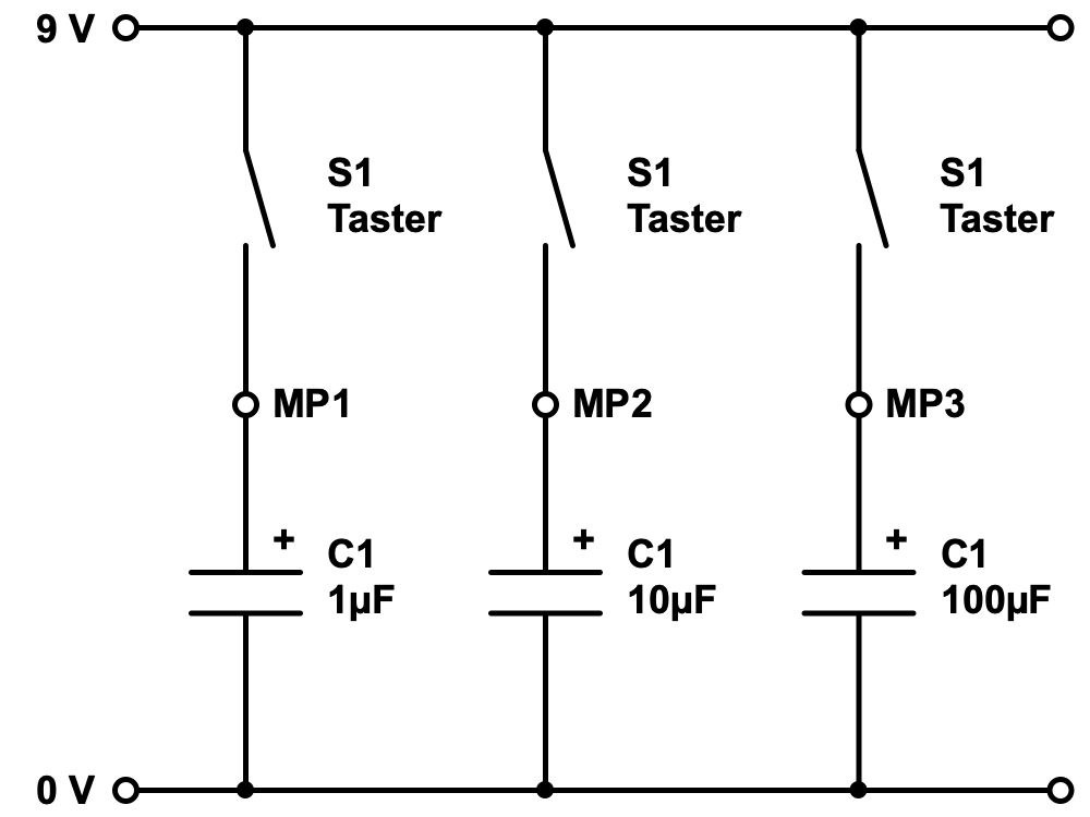 Spannung messen: Kondensator entladen