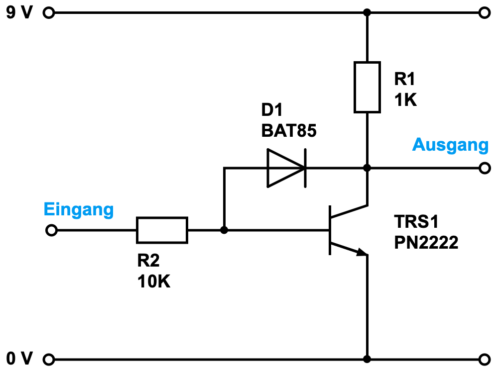Schneller Transistor als Schalter mit Diode