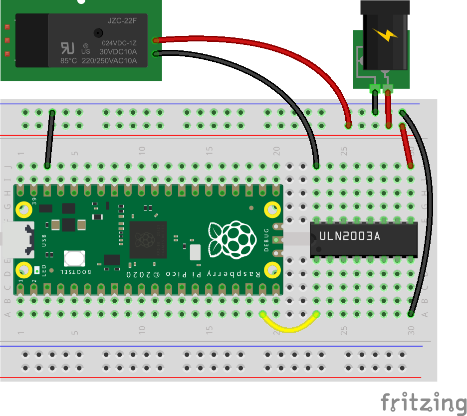 Raspberry Pi Pico: Relais steuern (mit ULN2003A)