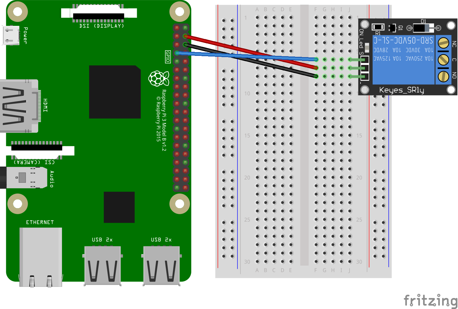 Raspberry Pi: Relais-Board ohne ULN2003A steuern (mit Python und GPIO Zero)
