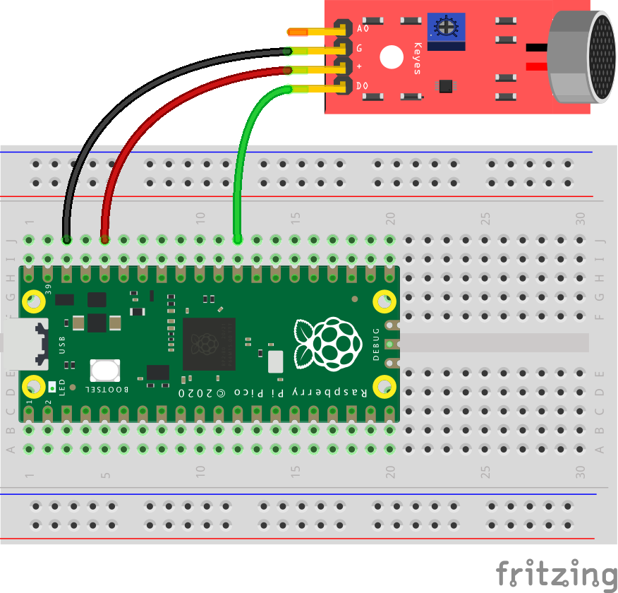 Raspberry Pi Pico: Klatschschalter programmieren (mit KY-037)