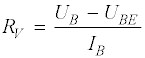 Formeln zur Berechnung des Basis-Vorwiderstandes RV