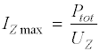 Formel zur Brechnung von IZ max