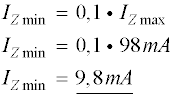 Formel zur Berechnung des minimalen Z-Dioden-Stroms